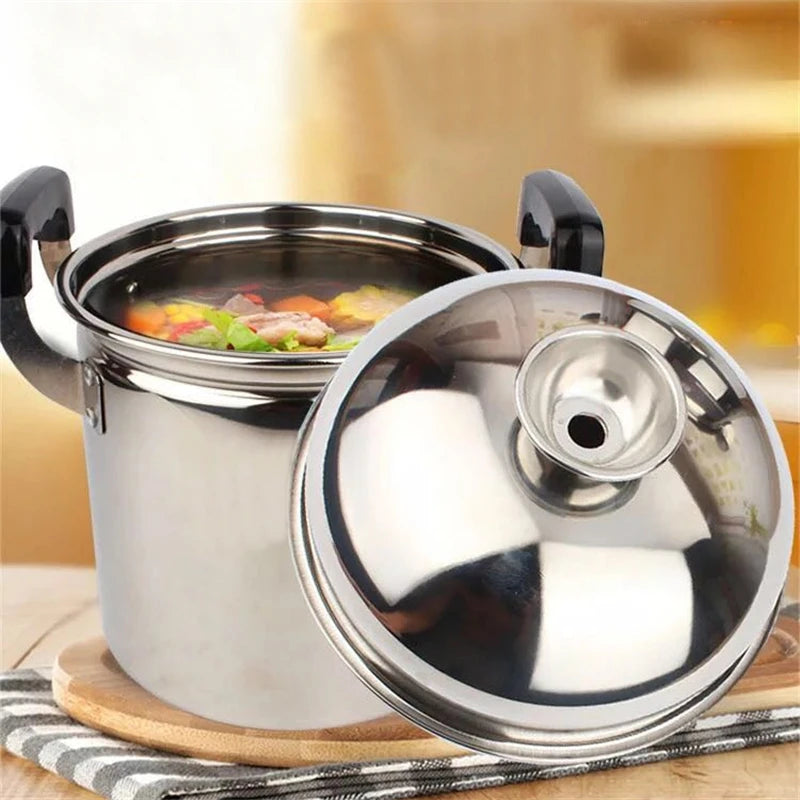 Soup Stock Pot 6.6L Stainless Steel Deep Cooking Pot with Lid – 22cm