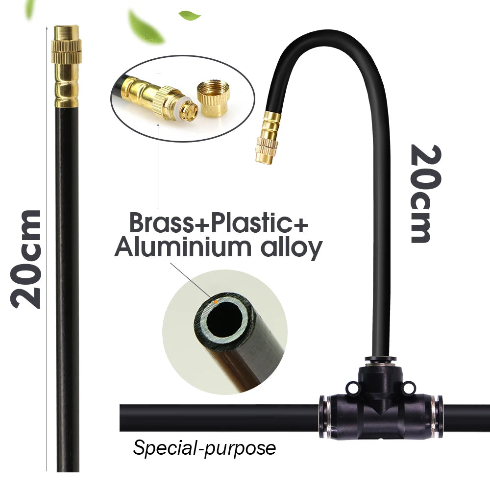 Garden Misting Cooling System Adjustable Spray Irrigation Kit - 25m