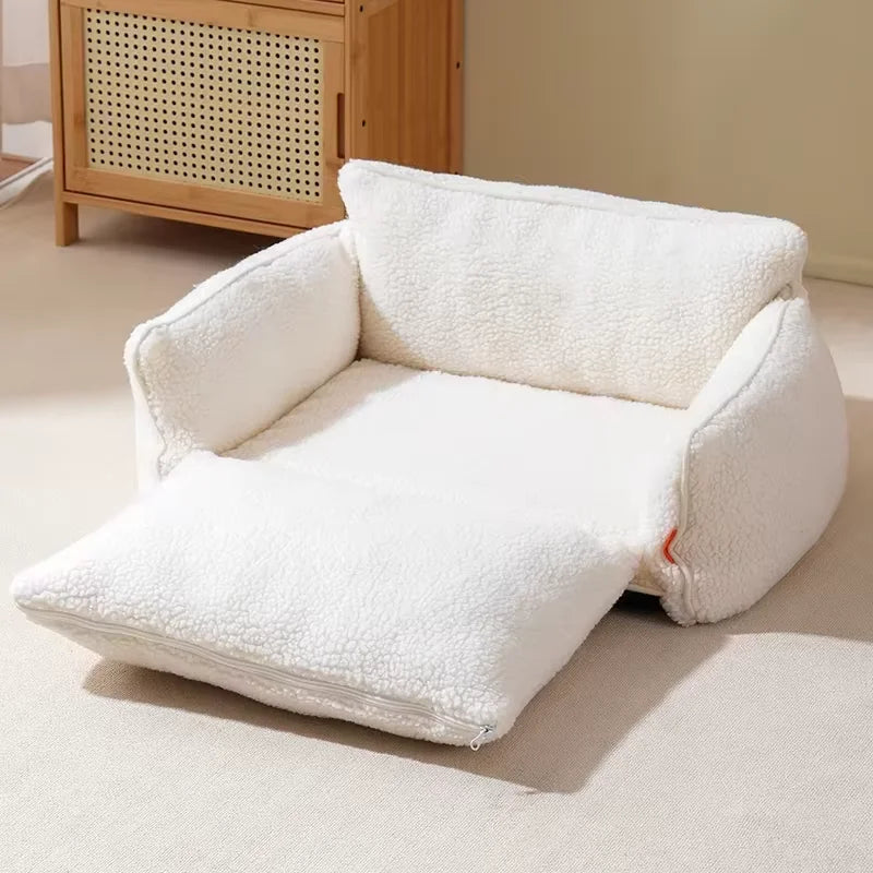 Pet Sofa Bed Removable Washable Plush Pet Nest Soft Indoor Pet Bed - Small