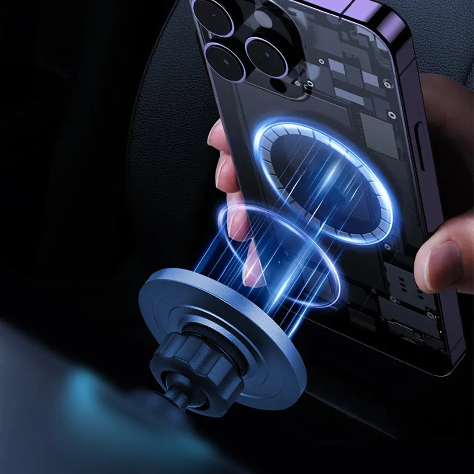 Car Phone Holder 360 Degree Rotating Dashboard Air Vent Mount Adjustable Stand - Black