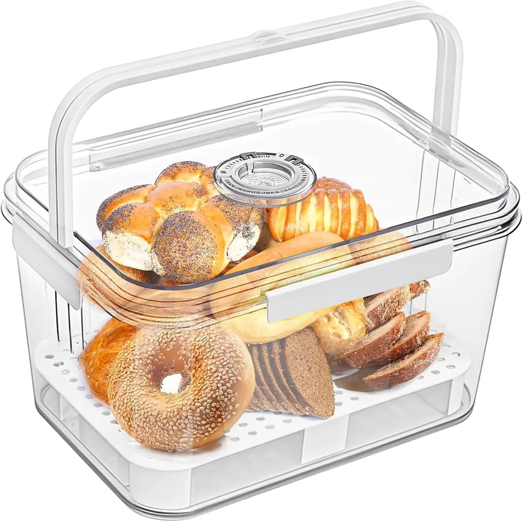 Small Airtight Bread Box with Lid Time Recording Scale & Drain Board