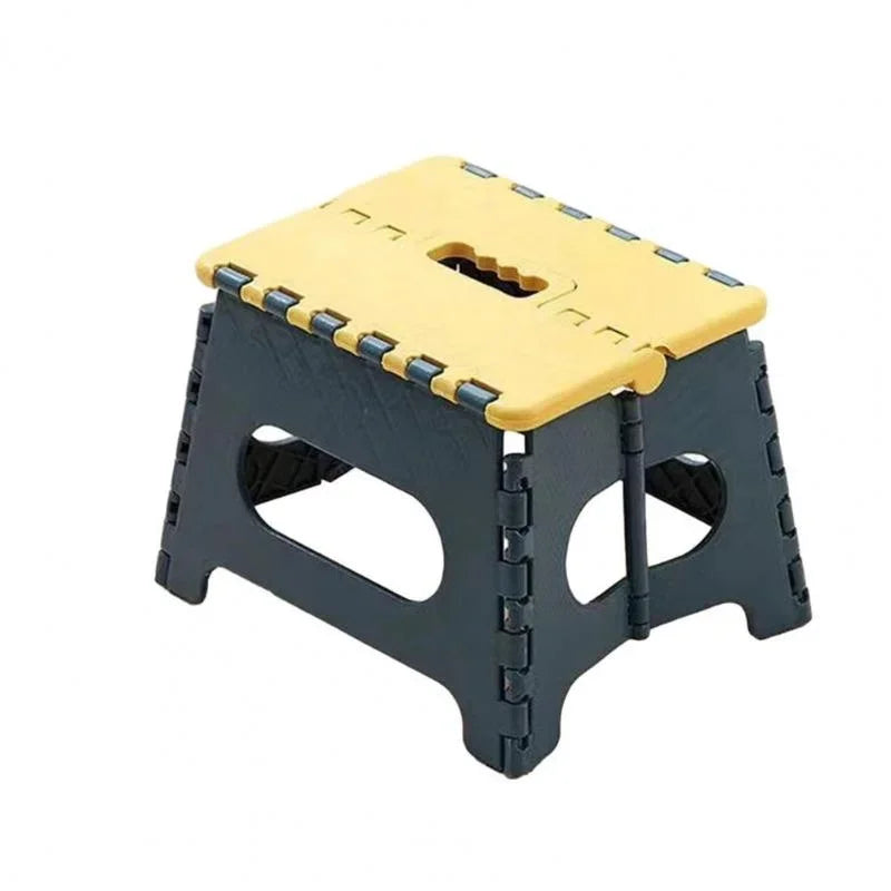 Foldable Plastic Step Stool Portable Camping Seat Heavy Duty Folding Chair Large – Blue