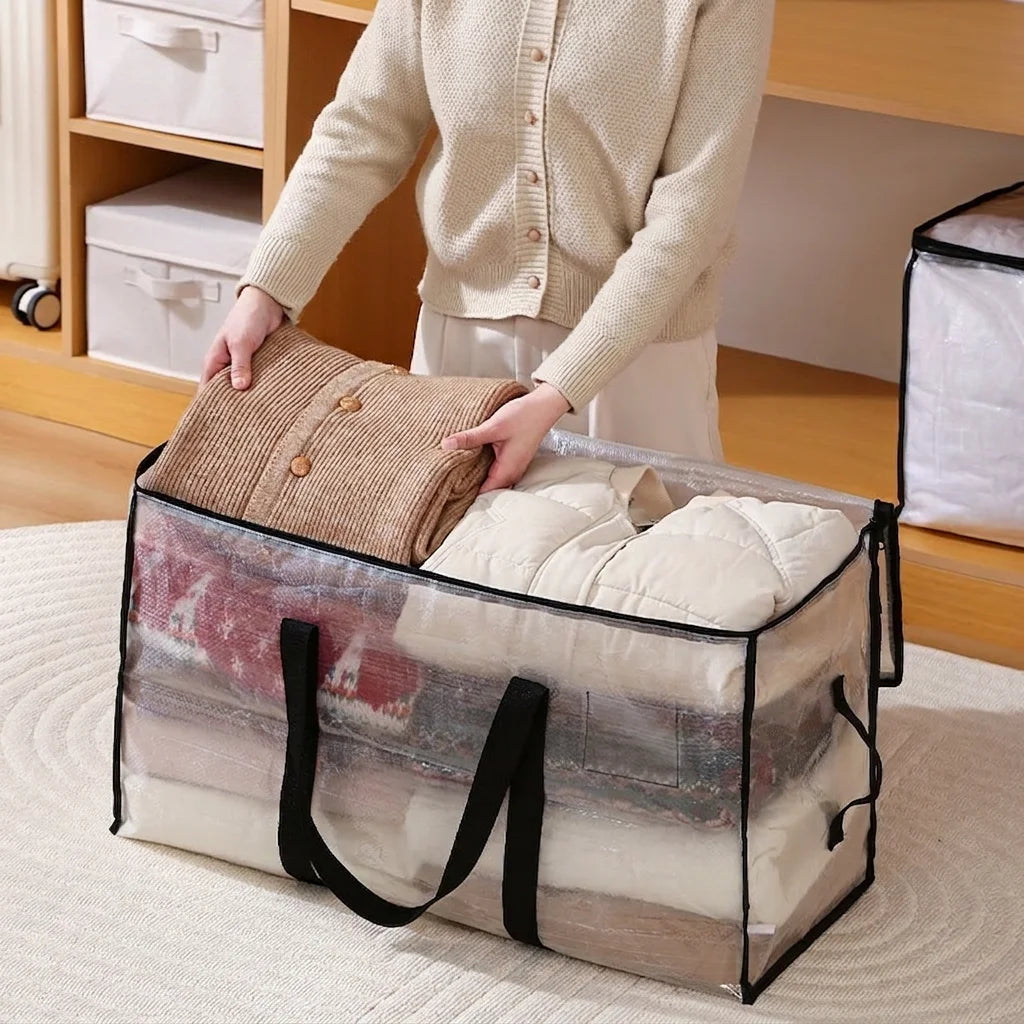 Extra Large Heavy Duty Storage Bag with Zipper Handles – Black