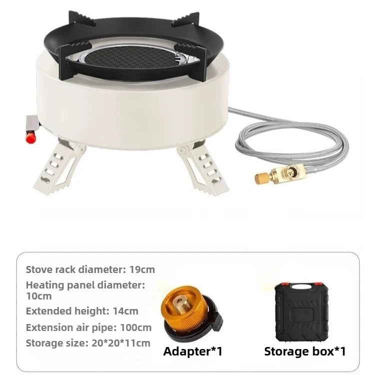Camping Gas Stove 3200W Portable Wind Resistant Outdoor Cooking Burner - White