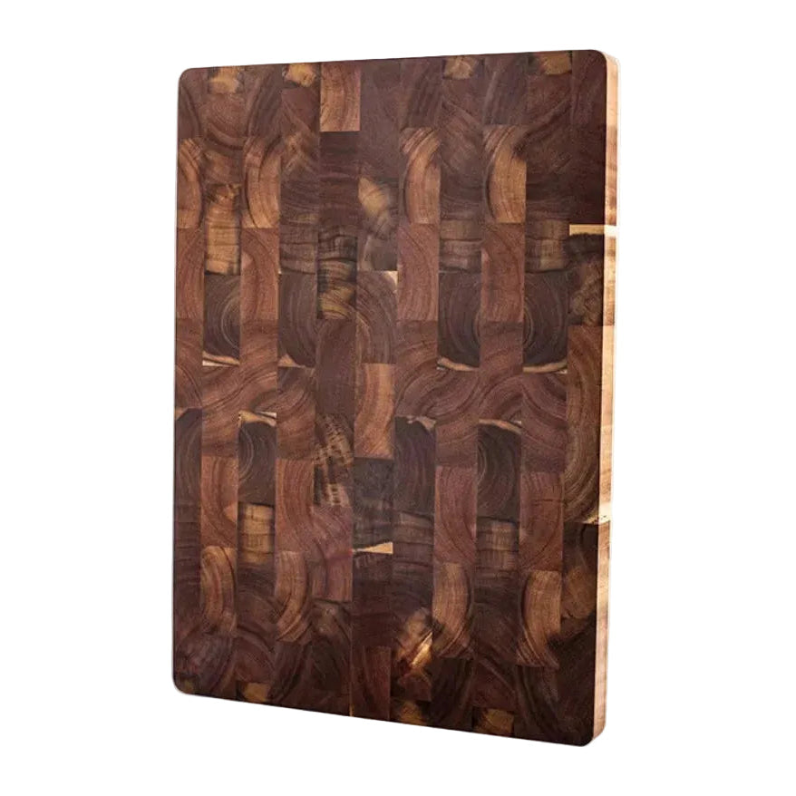 Double-Sided Acacia Wood Cutting Board 34x24cm Drain Groove Design