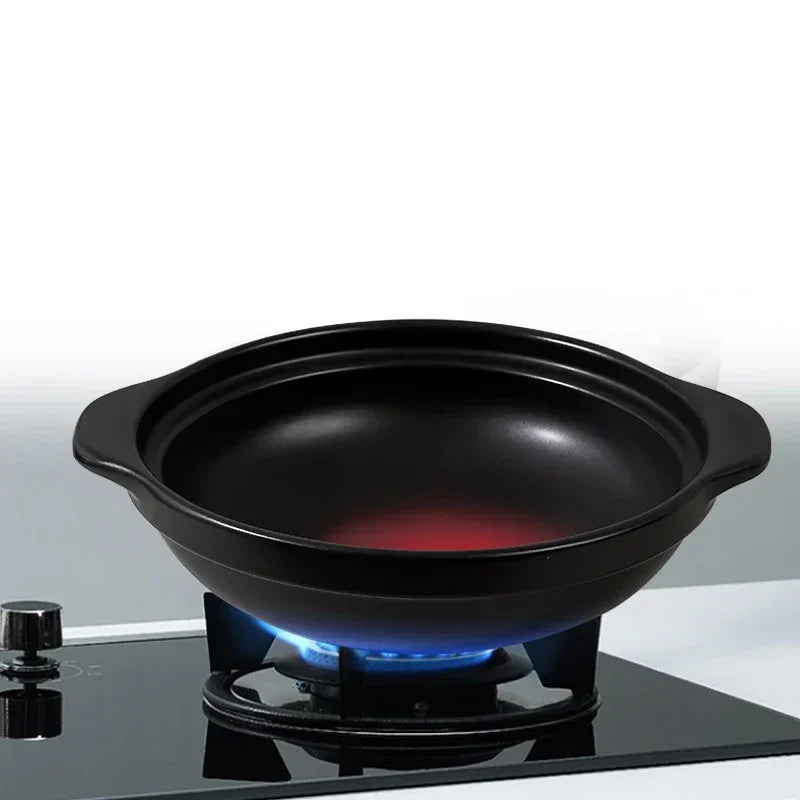 Ceramic Casserole Pot 900ml Mini Soup Clay Cooking Pot with Lid