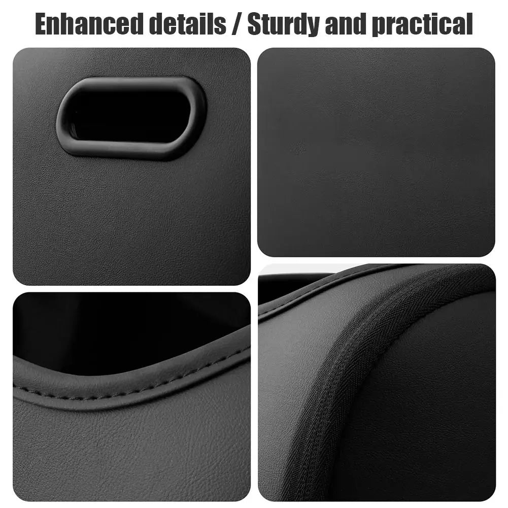 Car Trunk Organizer 39cm Built In Mesh Pockets Multi Layer Storage Box - Brown