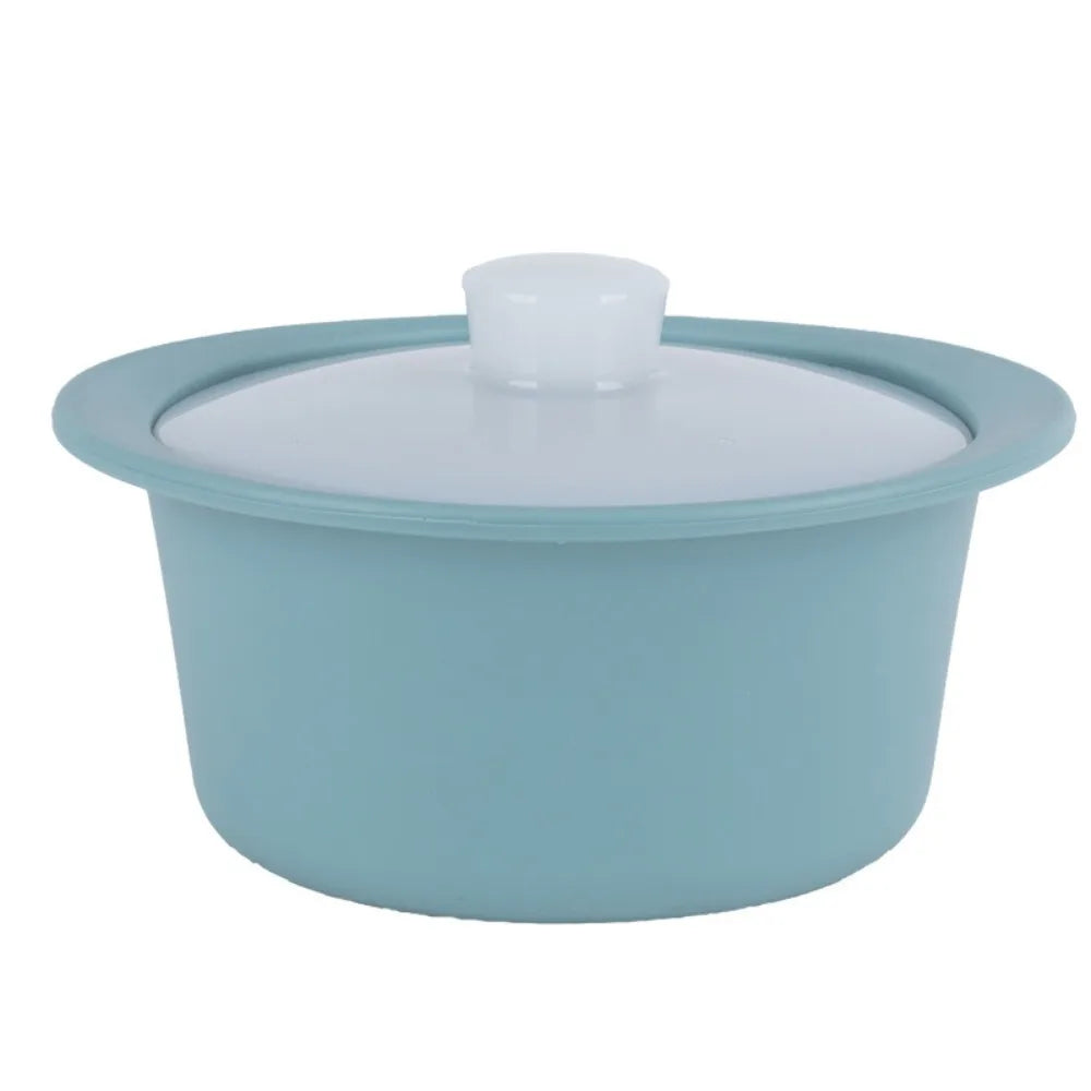 Large Silicone Microwave Steamer Bowl with Lid Heat Resistant Soup Container Lunch Box – Blue