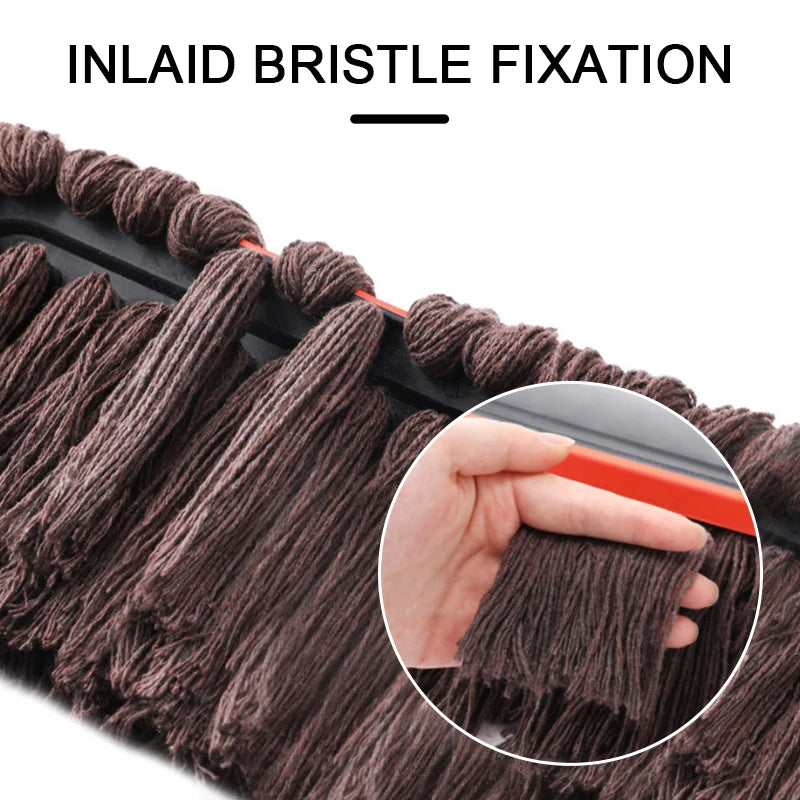 Car Cleaning Duster Mop Telescopic Handle 55–70cm Microfiber Wax Brush Set  Maroon