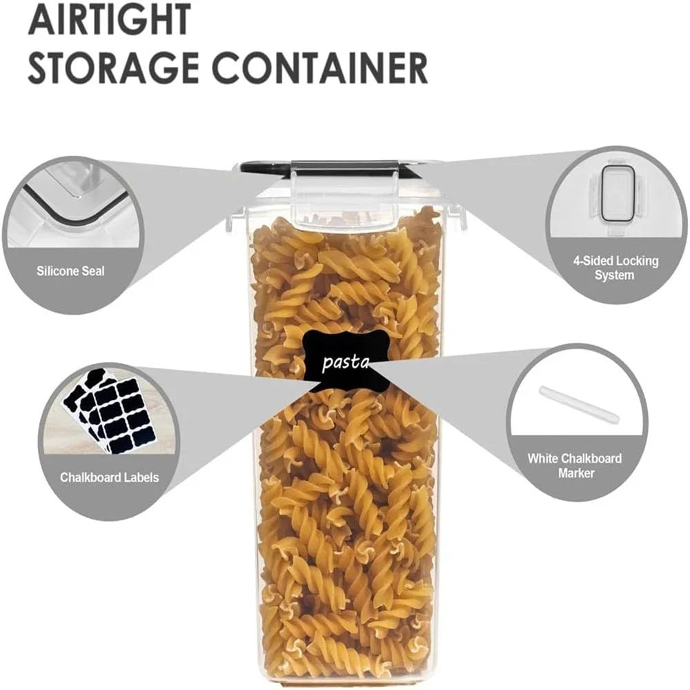 7-Piece Airtight Food Storage Container Set with Multiple Sizes and Label Stickers