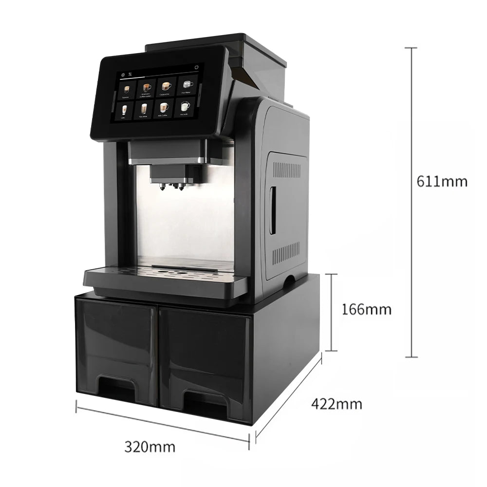 Coffee Machine 1400W Automatic Espresso Maker with 1kg Bean Hopper Touch Control – Black