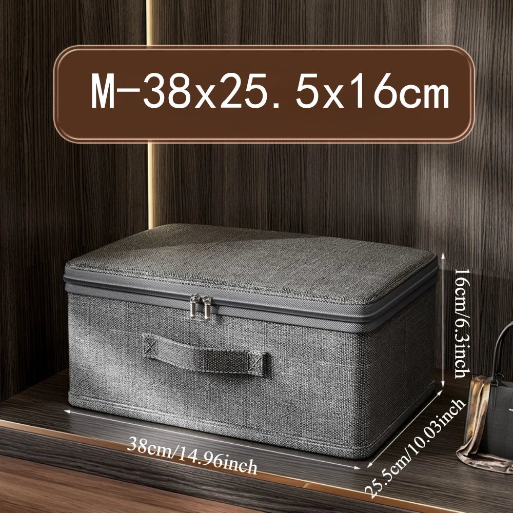 Large Capacity Wardrobe Storage Box with Lid & Zipper – Medium