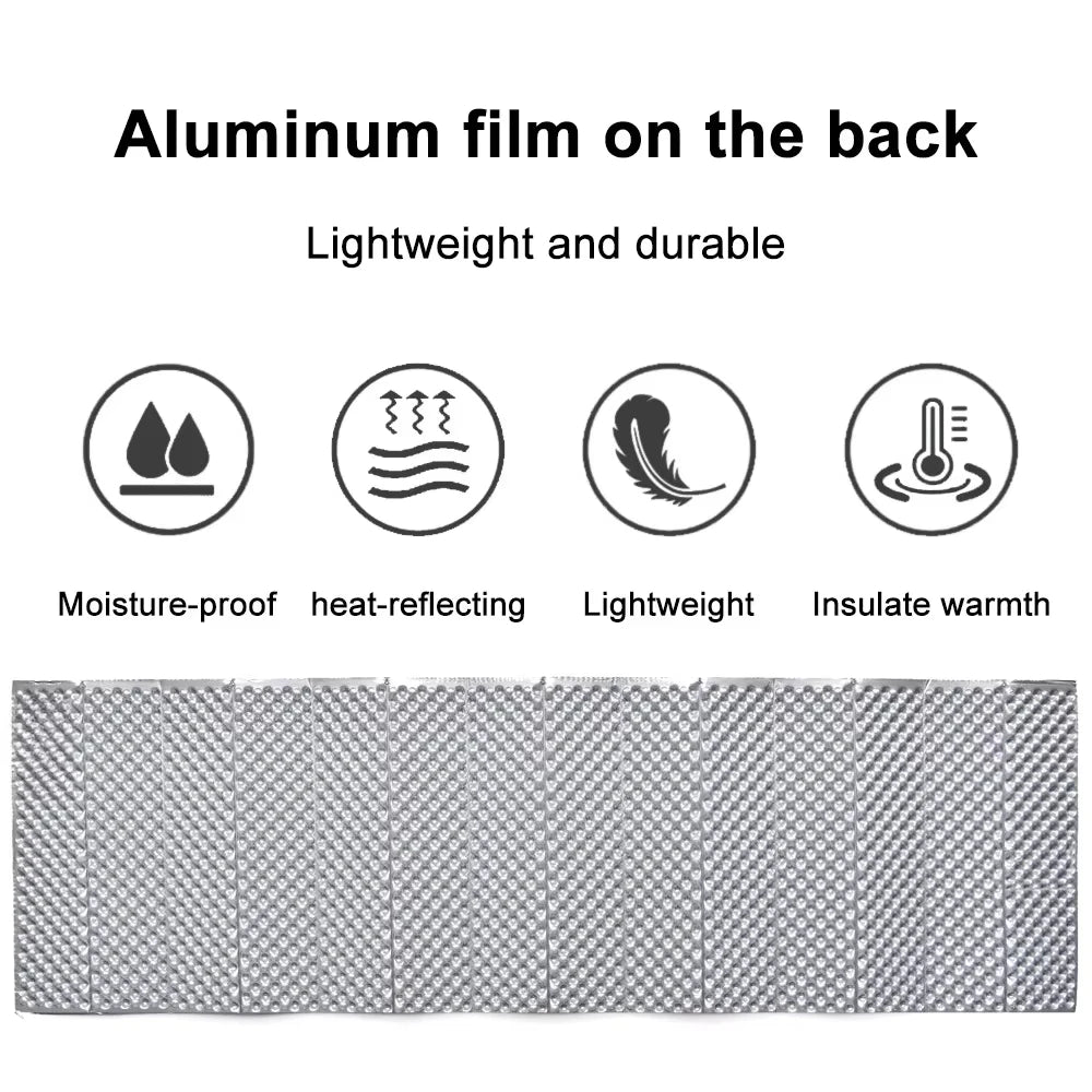 Ultralight Folding Sleeping Mat 2cm Egg Crate Foam Camping Pad with Aluminium Foil Insulation – Yellow