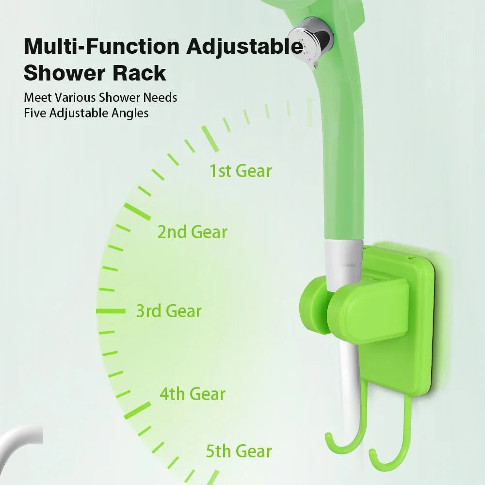 Portable Camping Shower Pump RV Outdoor Shower Kit with Digital Display Adjustable 6000mAh - Green