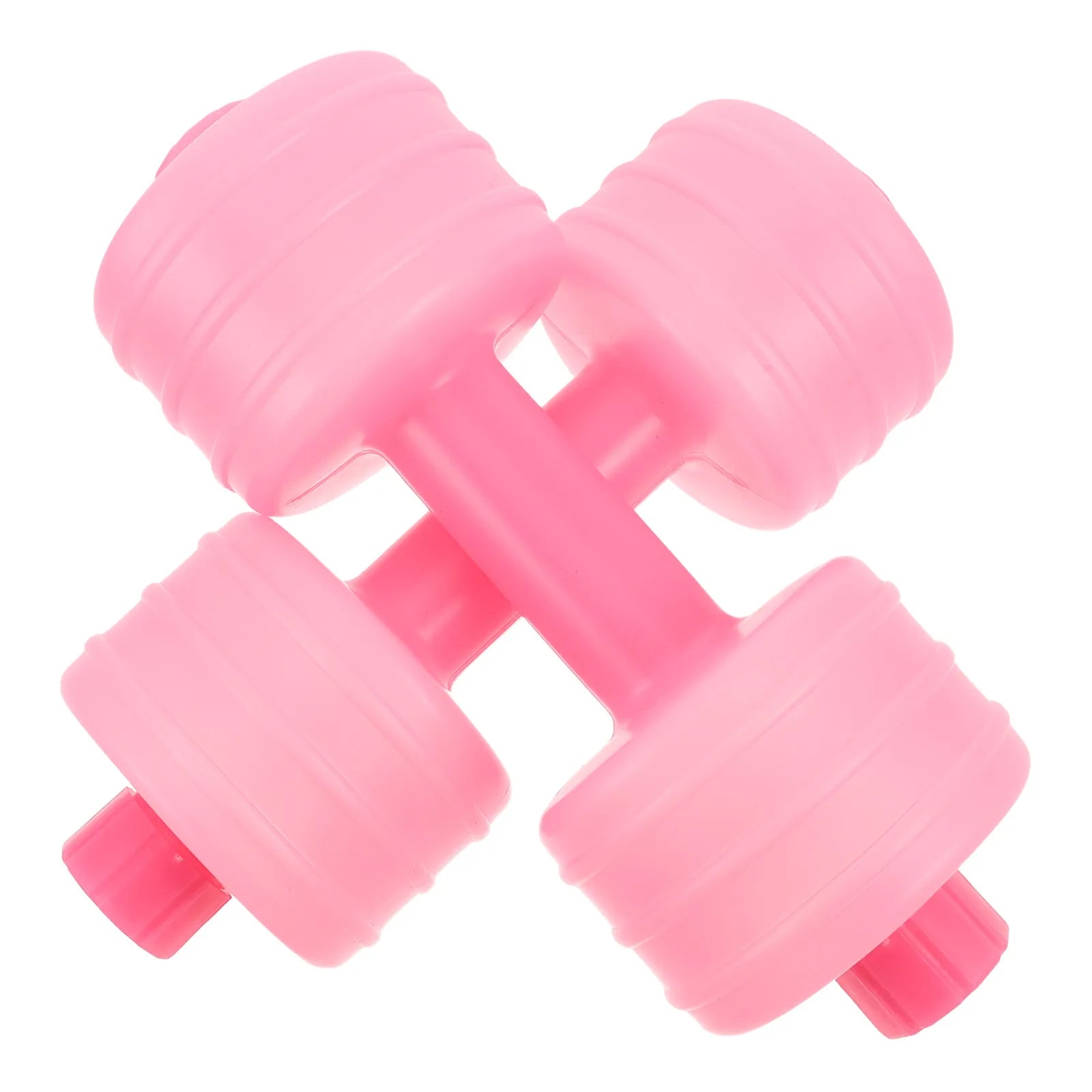 Dumbbell Water Bottles 2 Pack Portable Plastic Adjustable Weight Fitness Bottle Set - Pink