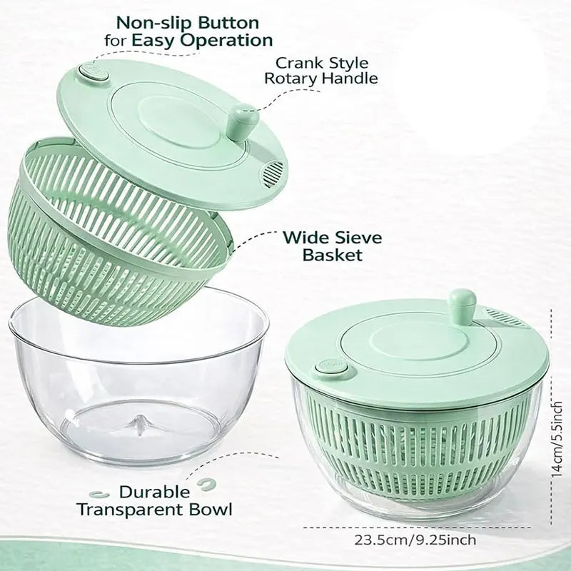 7-Piece Multifunction Salad Spinner Set Vegetable Washer Chopper Slicer Grater – White
