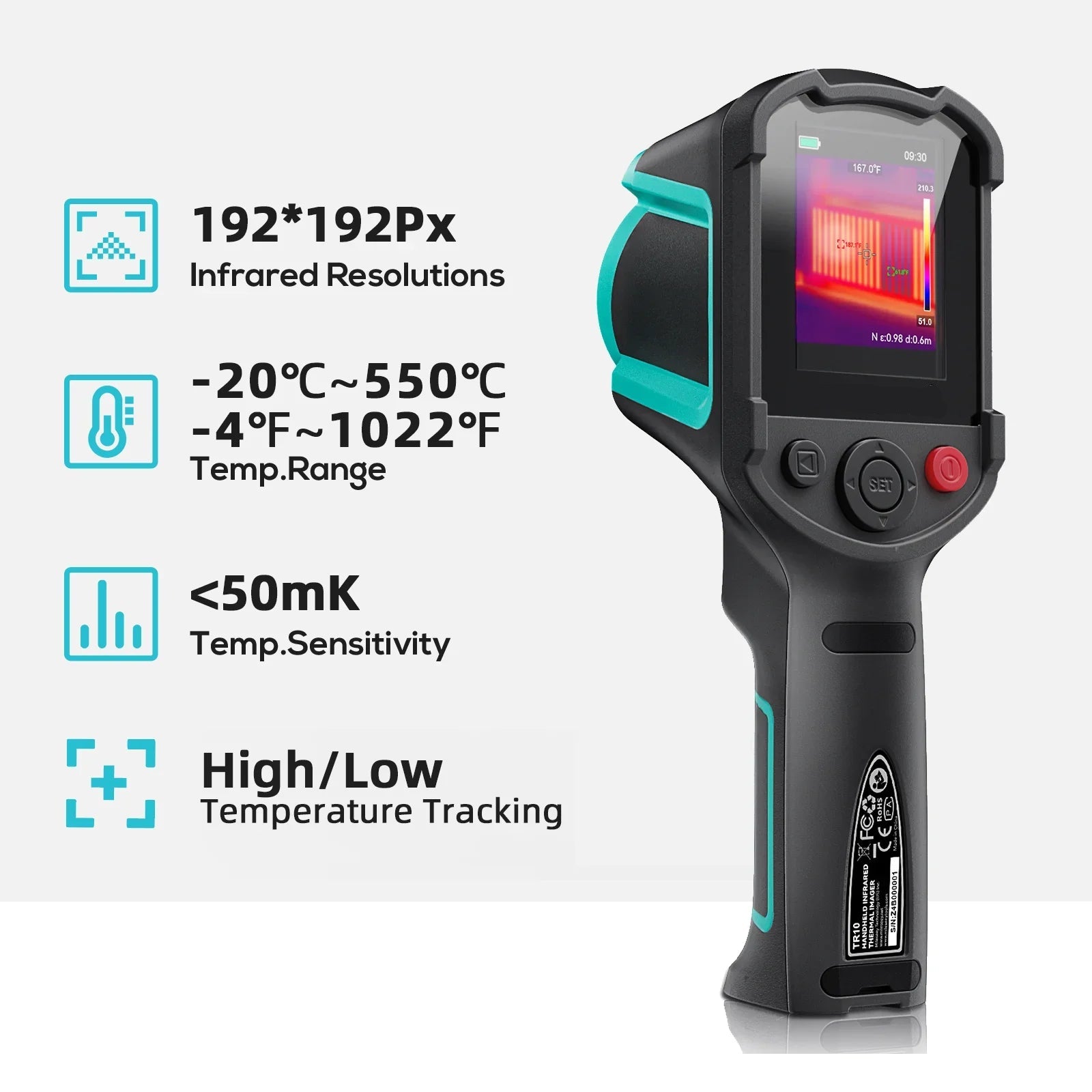 Infrared Thermal Imaging Camera TR10 Portable 192x192 Thermal Camera for Electronics Repair and Leak Detection
