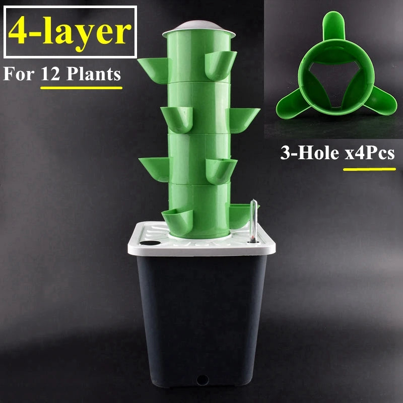 Hydroponic Growing System 4 Tier Vertical Vegetable Planter Tower