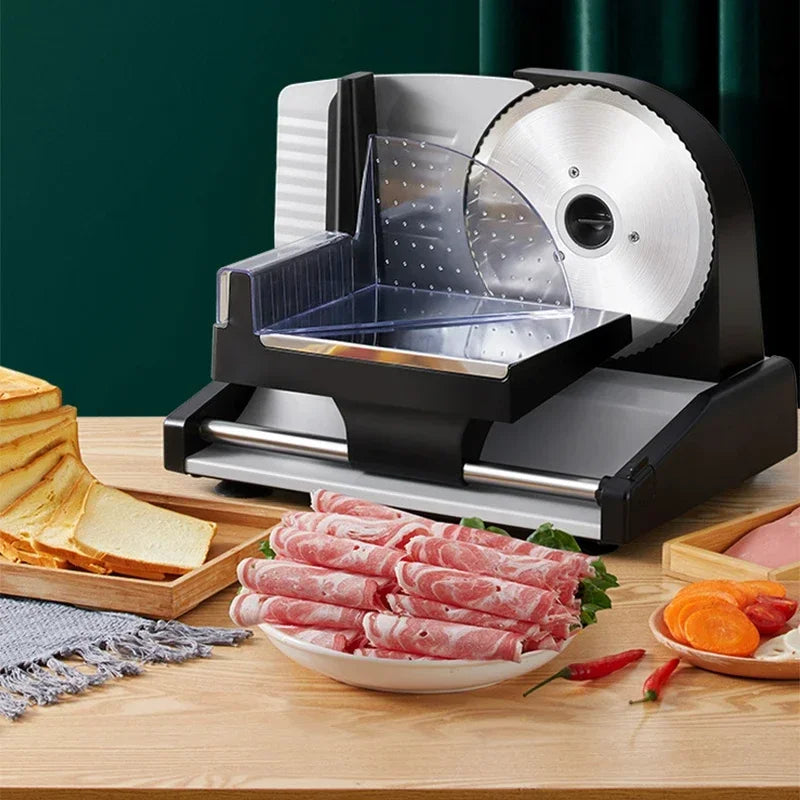 Food Slicer 200W Electric Slicing Machine 190mm Stainless Steel Cutting Wheel – Light Grey