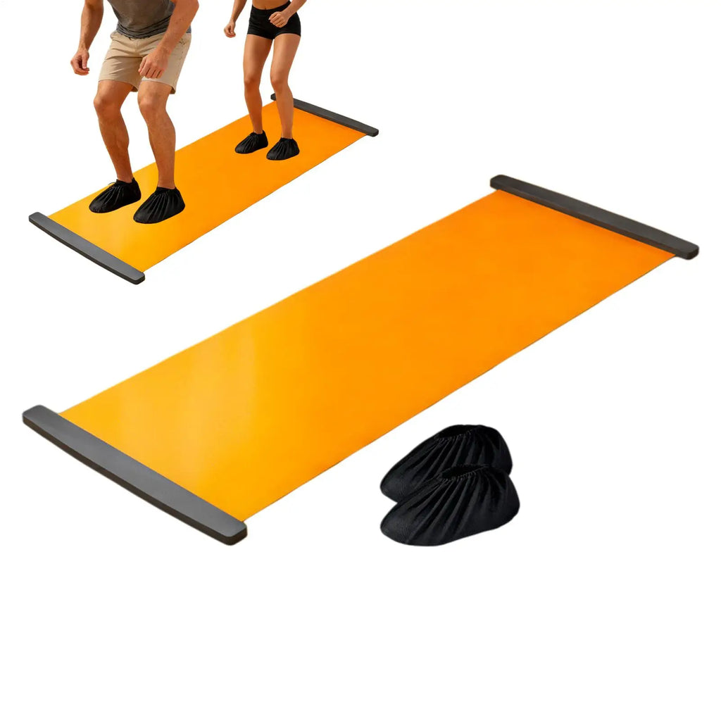 Slide Board Fitness Training Mat 200x50cm Non Slip Glide Board Core Leg Exercise Equipment - Orange