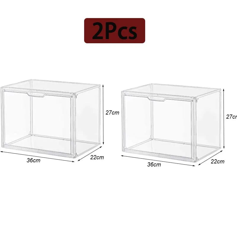 Acrylic Storage Display Box – Large Clear Stackable Organizer with Door - Large