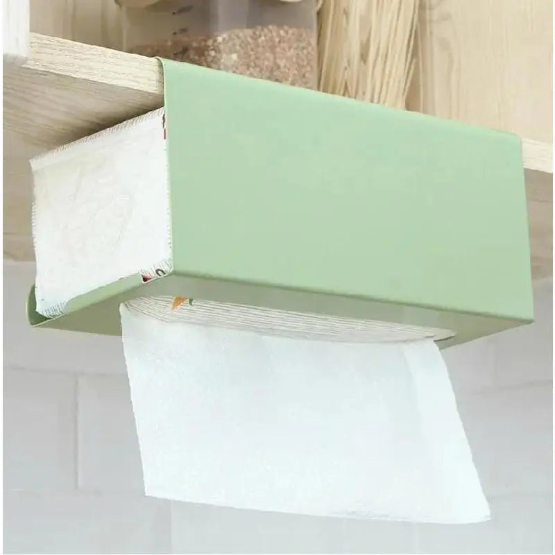 Under Cabinet Paper Towel Holder No Drill Hanging Iron Kitchen Tissue Roll Rack – Pink