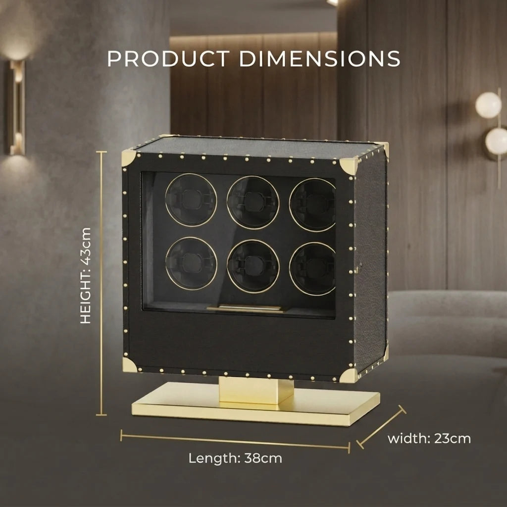 Watch Winder Storage Box 12 Slot Fingerprint Access Touch Control LED Display Wooden Finish