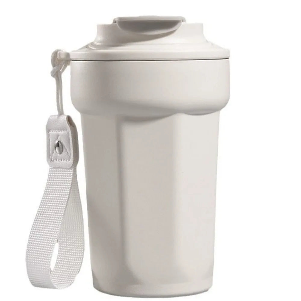 Stainless Steel Vacuum Insulated Coffee Tumbler with Lid Portable Thermal Travel Mug – White