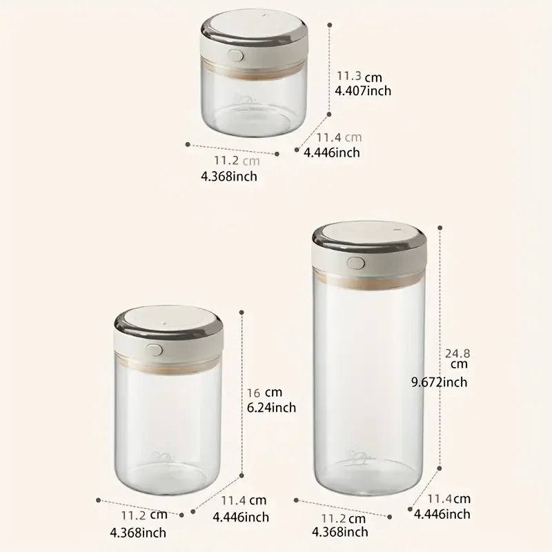 Coffee Canister 500 mL Glass Airtight Storage Jar with CO2 Valve - Clear