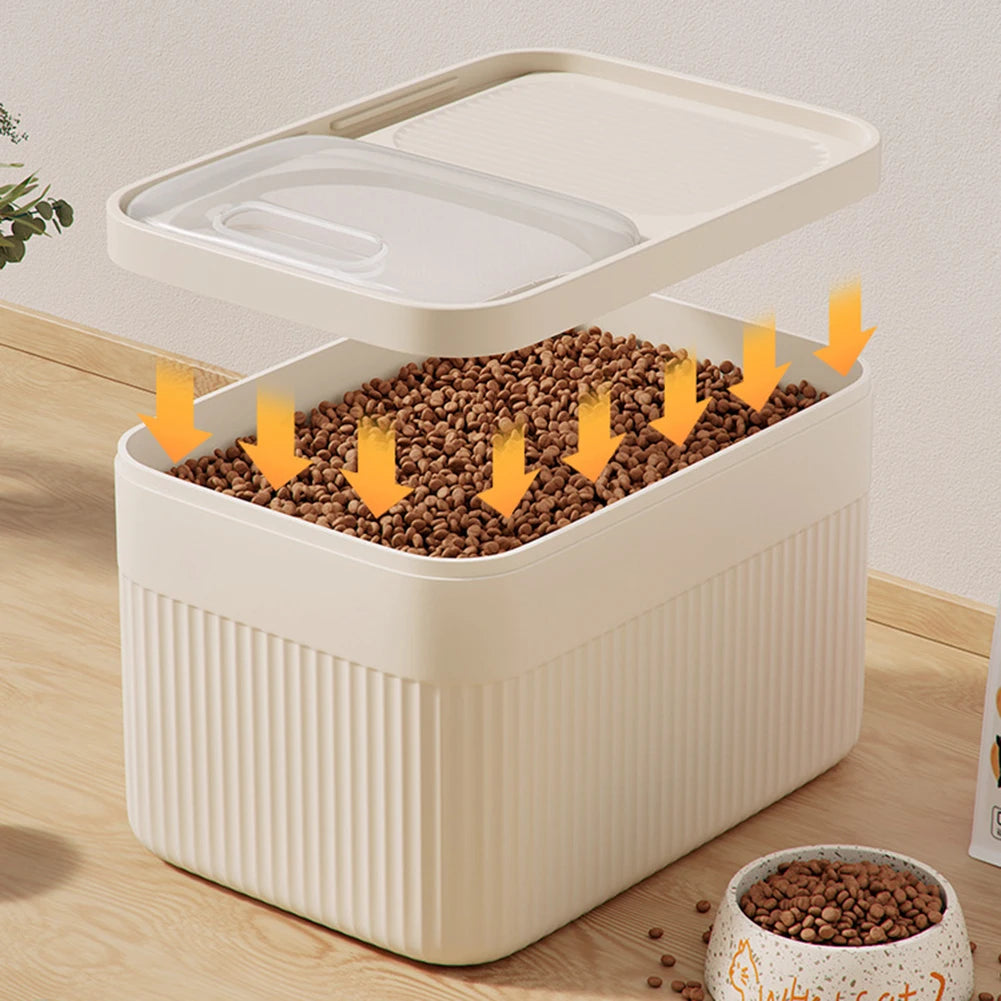 Pet Food Storage Container 15L Airtight Dry Food Bin Moisture Resistant Locking Lid – Transparent