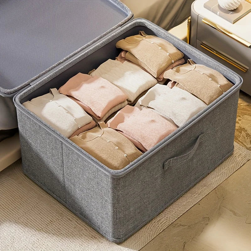 Large Capacity Wardrobe Storage Box with Lid & Zipper - Small