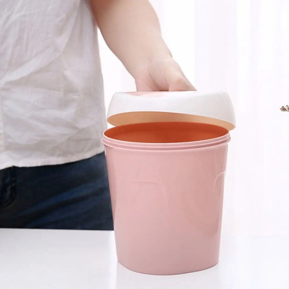Mini Rubbish Bin Swing Lid Small Plastic Waste Bin for Bedroom & Office - Green