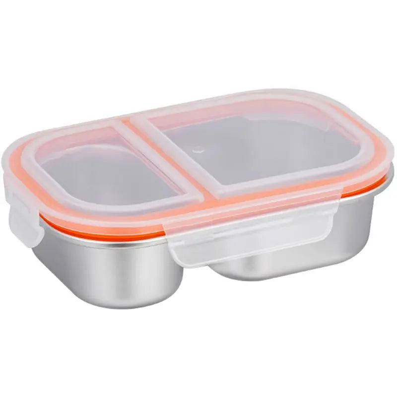 304 Stainless Steel Lunch Box 2 Compartment Leakproof Microwave Safe Bento Box with Lid – Black