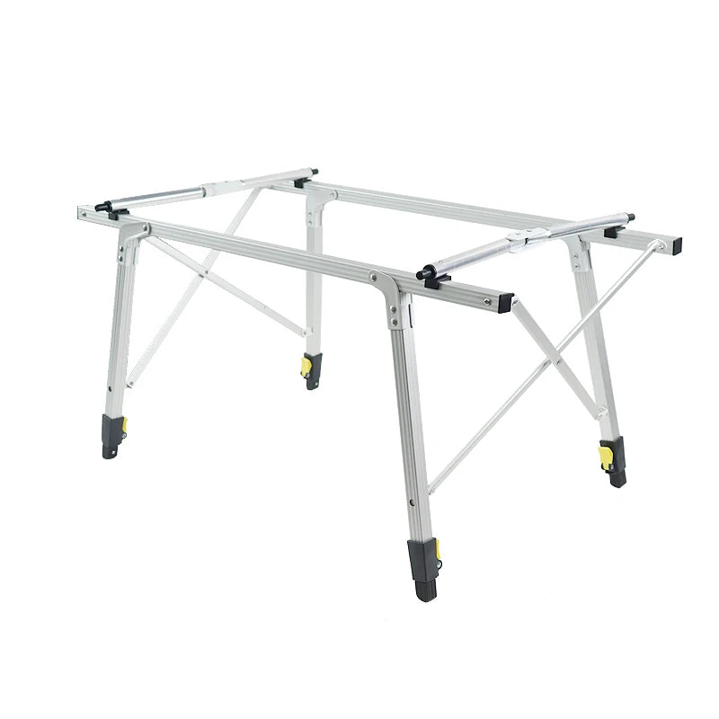 Camping Folding Table Portable Aluminum Alloy Roll Top Picnic Table - Silver