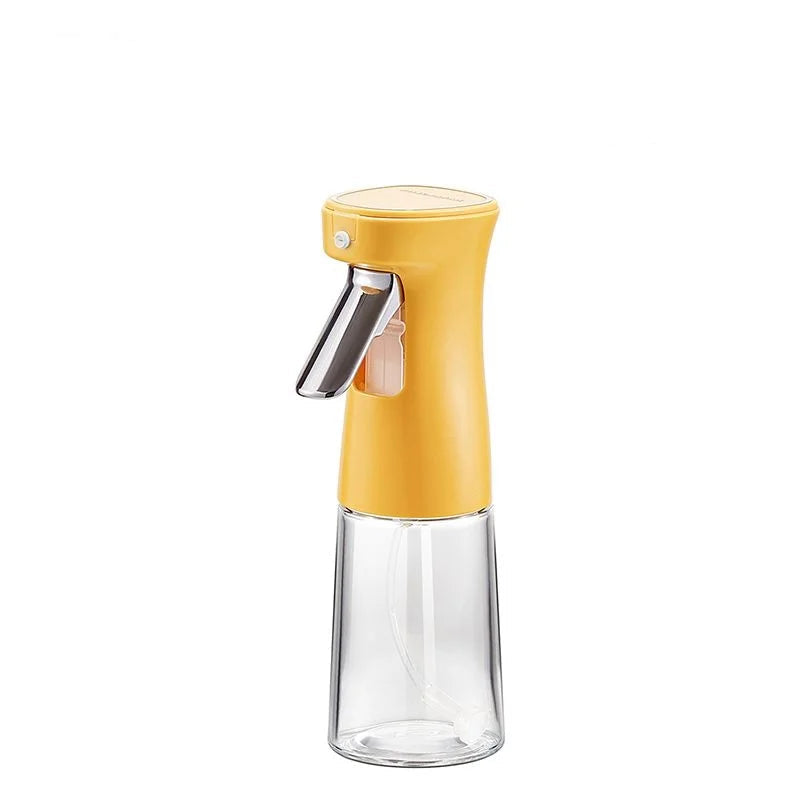 Oil Spray Bottle 240 mL Glass Cooking Oil Mister for Kitchen and BBQ - Yellow