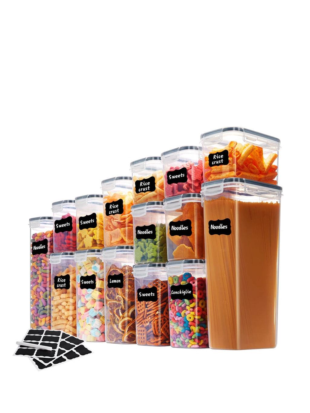 15-Piece Food Storage Containers BPA-Free Airtight Plastic Kitchen Organiser