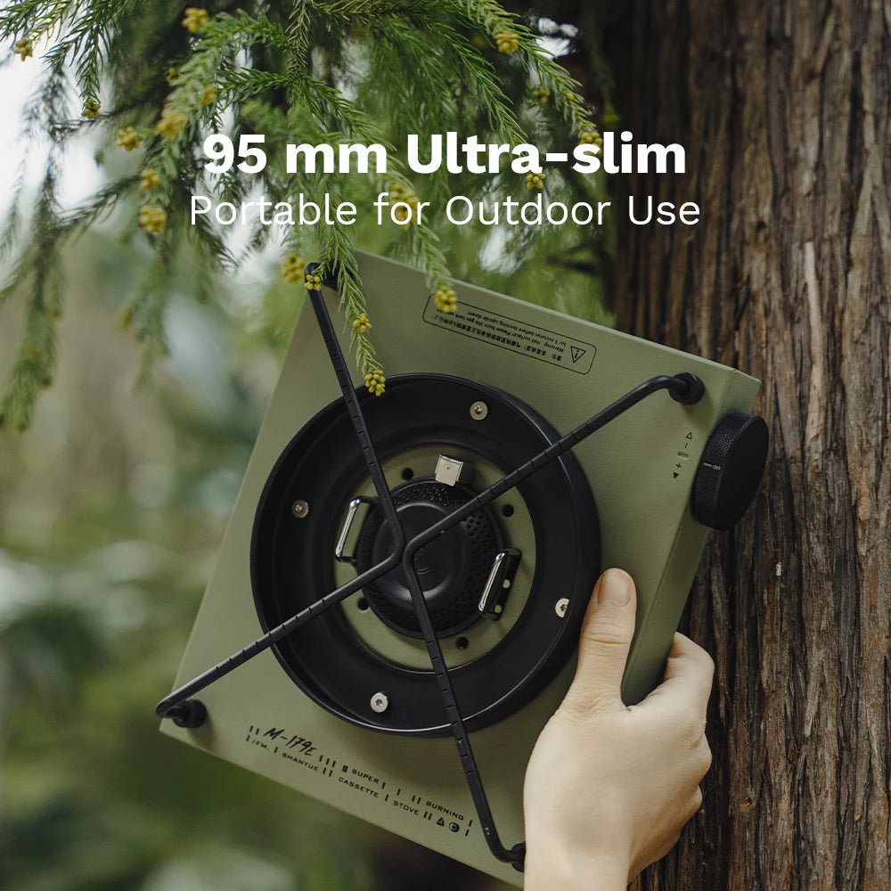 Camping Gas Stove 7100W Remote Butane Burner with Piezo Ignition – Green