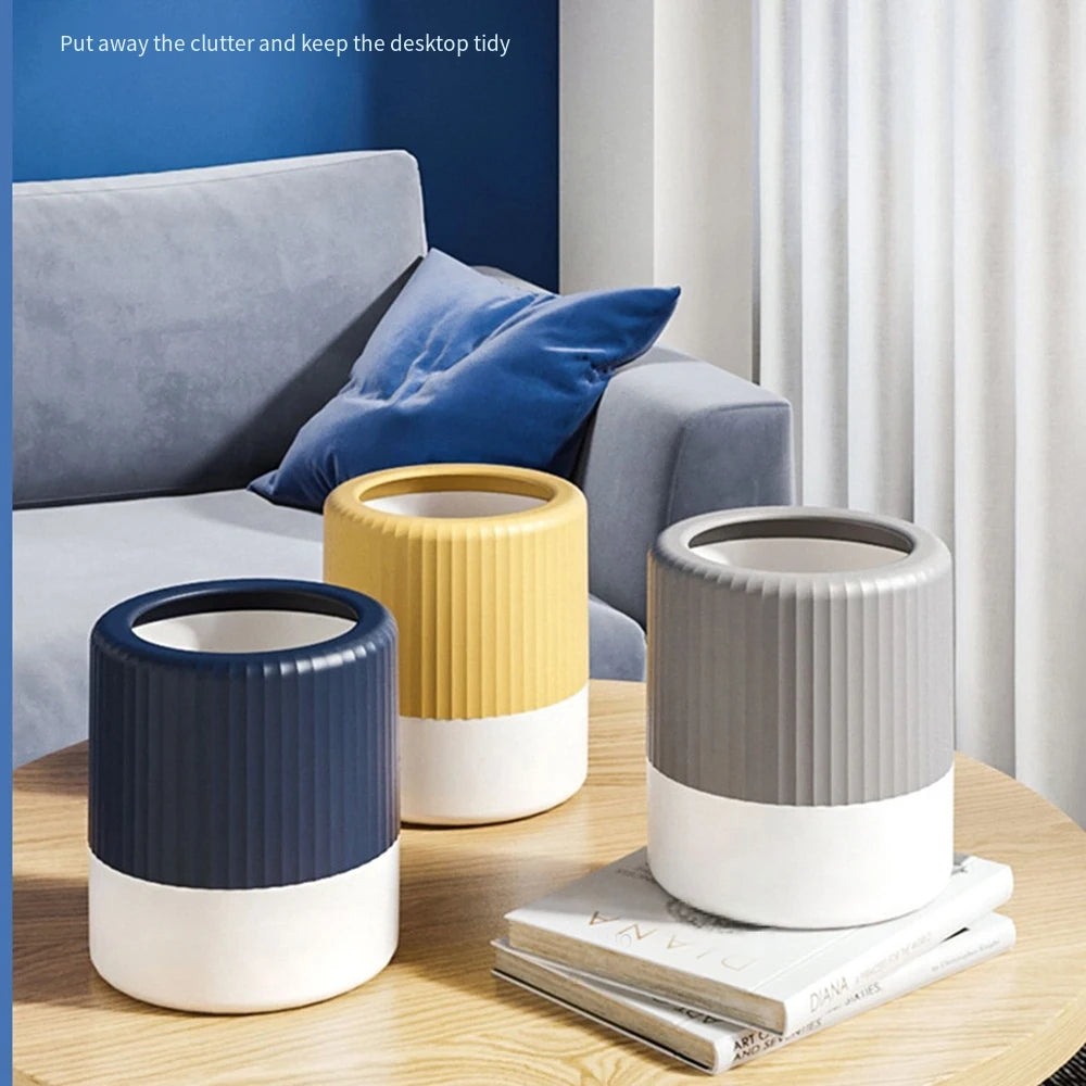 Mini Desktop Trash Can 2.3L Modern Waste Basket for Office Bedside and Beauty Desk – Blue