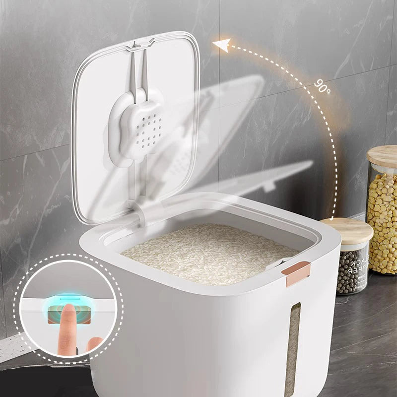 Rice Storage Container 21.5 cm Food Grade Dry Food Dispenser with Sealed Lid