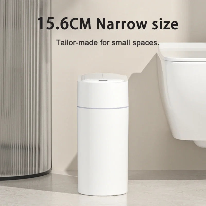 Sensor Trash Can Wall Mount Slim Design Automatic Lid Narrow Waste Bin 7L