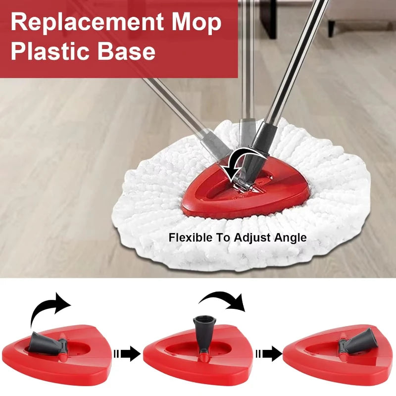 Triangle Mop Set 3 Pad Washable Microfibre Floor Cleaning System with Extendable Steel Handle
