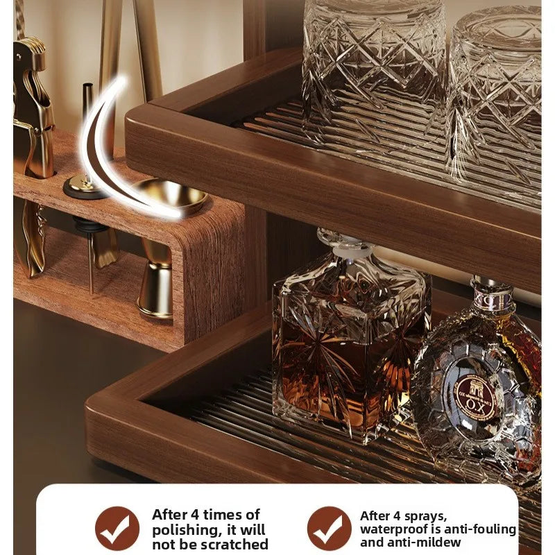 2 Tier Bamboo Countertop Shelf with Acrylic Base Kitchen Spice Rack Bathroom Organizer Display Stand – Small