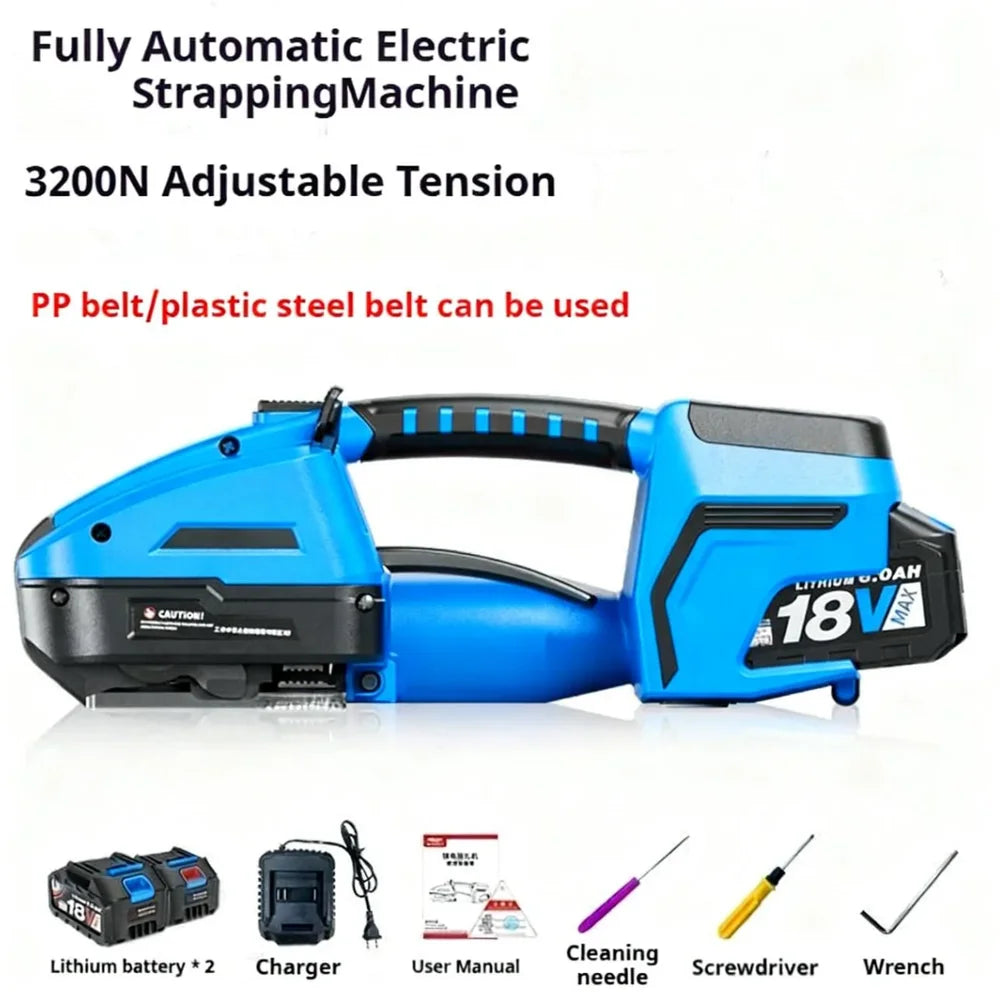 Electric Strapping Machine PET PP Banding Tool Automatic Packaging Tensioner – Blue