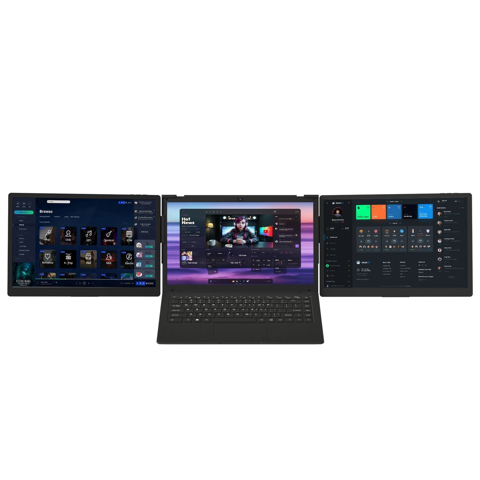 Adreamer ArieScreen13S Expansion Screen Laptop FHD Portable Tri-screen Monitor 3 Displays for 13.3-16 inch Laptop