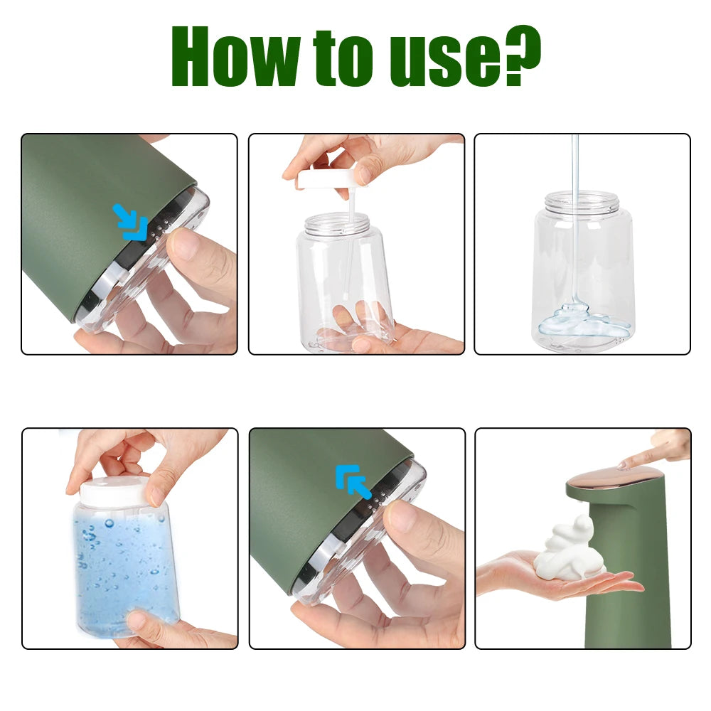 450ml Automatic Foaming Soap Dispenser USB Rechargeable Touchless Sensor Hand Soap Dispenser – White