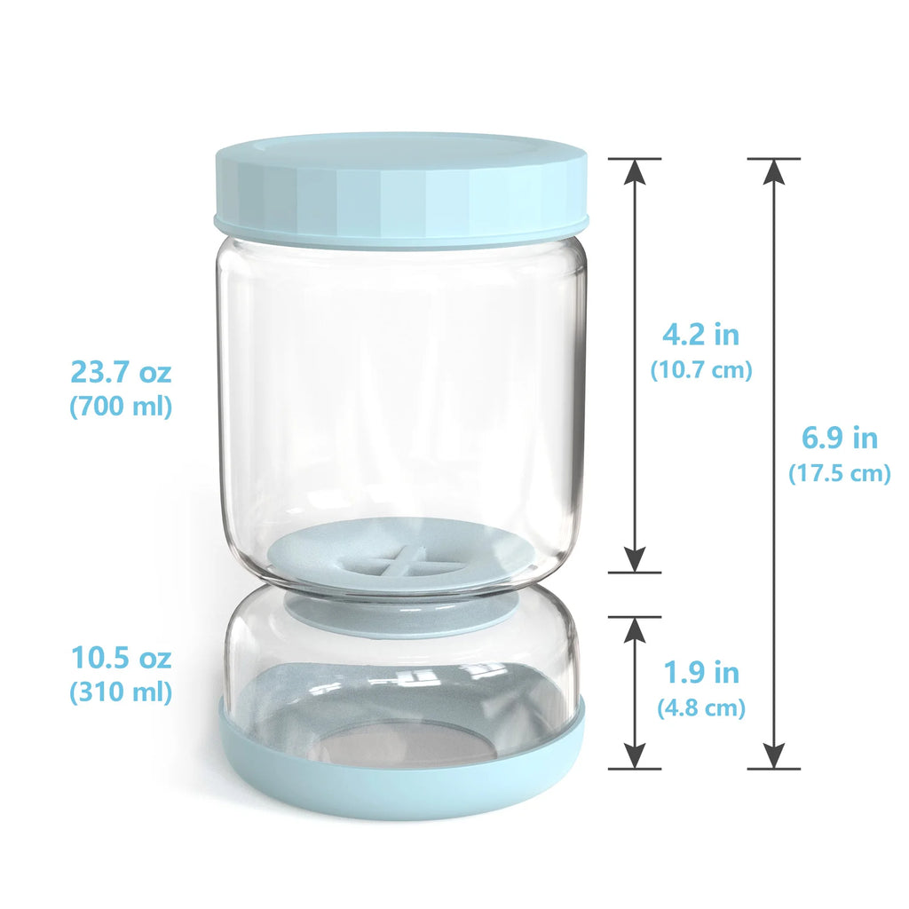 Pickle Jar 1000mL Glass Food Storage Container with Flip Strainer and Liquid Separator for Kitchen