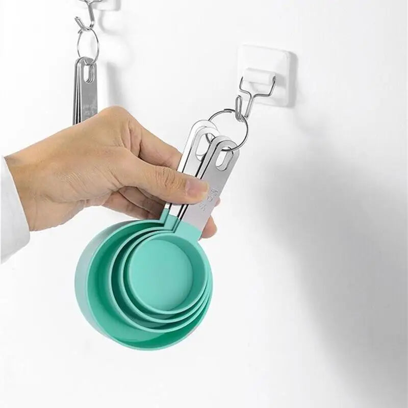Measuring Cups 8 Piece Stainless Steel Handle Baking Cooking Measuring Spoon Set - Green