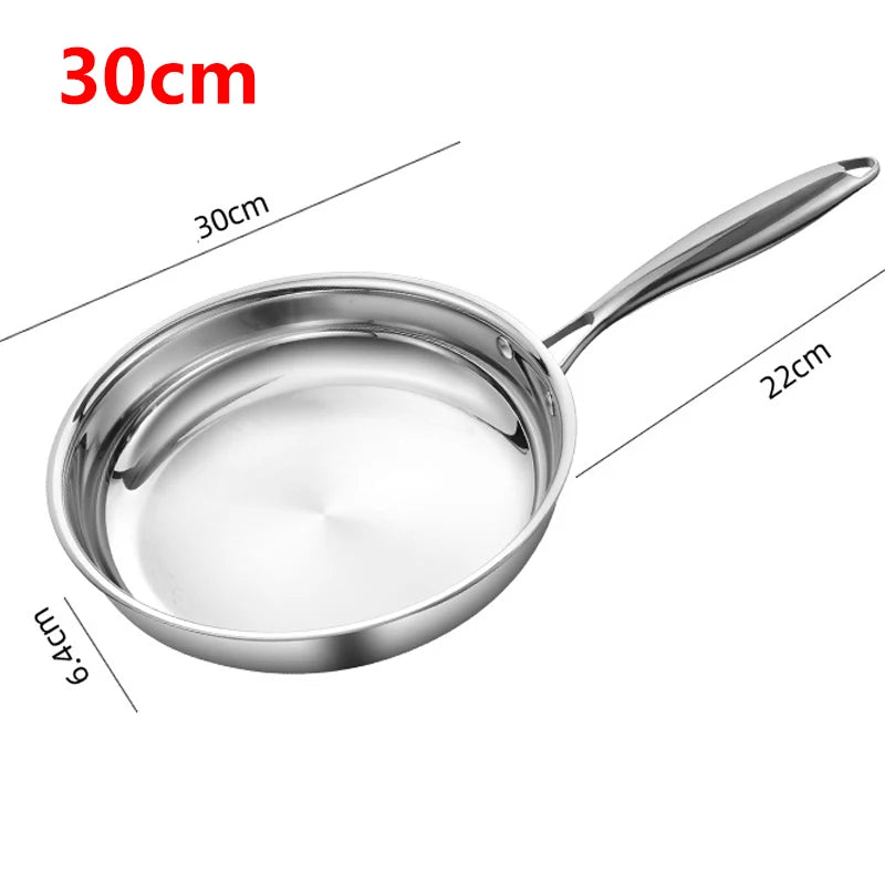 Frying Pan 30cm Tri Ply Stainless Steel Induction Compatible Skillet