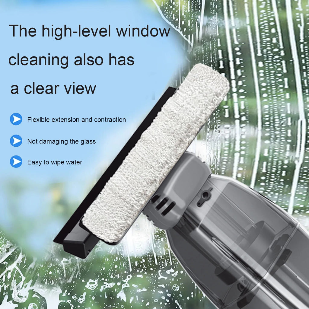 Window Cleaner USB Rechargeable Cordless Glass Vacuum Mop Water Absorbing Cleaning Tool