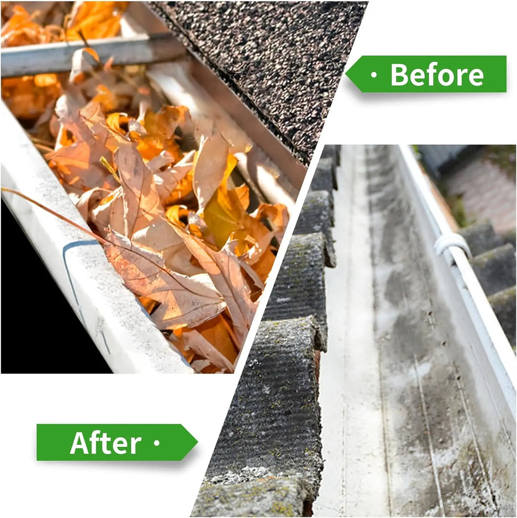 Gutter Cleaning Tool  Adjustable Brush Kit Stainless Steel Long Reach Cleaner 10ft